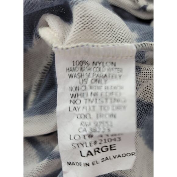 Sweet Pea Anthropologie Gray Striped Sheer Top Large Elastic Boat Collar Soft - Picture 5 of 5